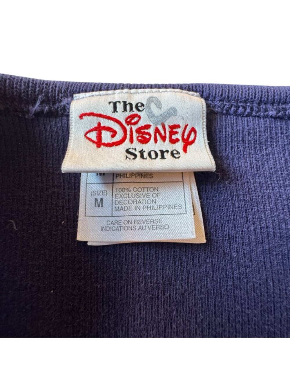 Disney Store Women's Long Sleeve Top Size M Purple Mickey Mouse Embroidered 90s - Picture 2 of 9